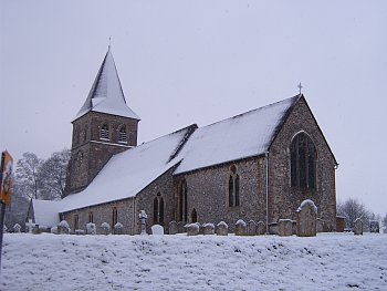 St Mary's church in the snow 